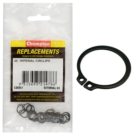 Champion 3/8in Imperial External Circlip -20pk | ISL