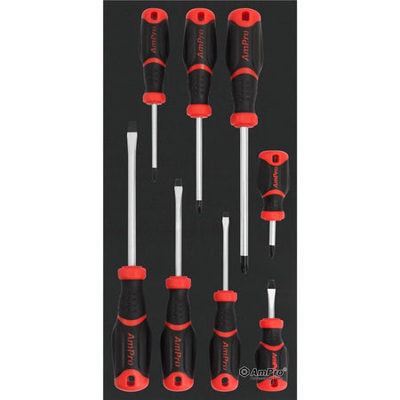 Ampro Power Grip Screwdriver Set 8pc | Hobeca