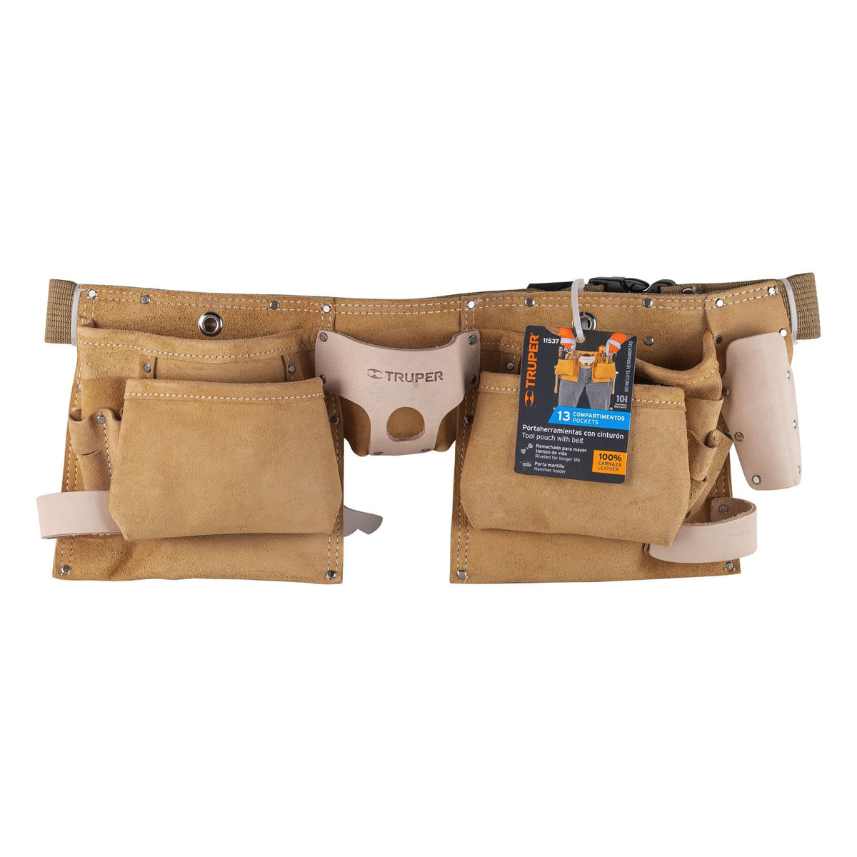 Truper Carpenters Apron 13 Pocket Leather | Hobeca