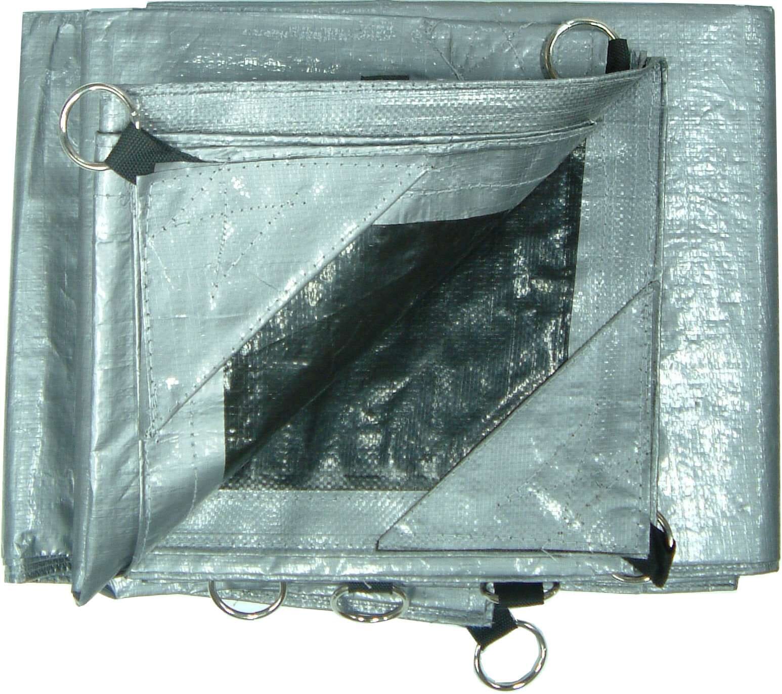 Xcel Tarpaulin - Heavy Duty Silver with O-Ring Eyelets 3m x 3.6m | Hobeca