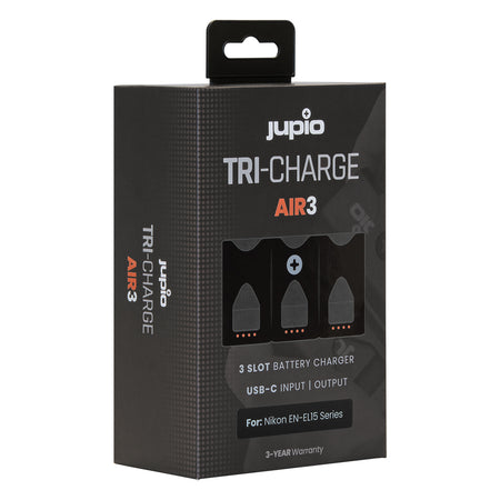 USB-C charging and power bank ports on Jupio Tri-Charge Air3