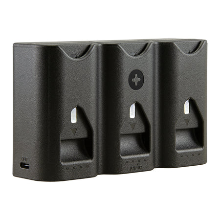Jupio Tri-Charge Air3 charger with three Sony NP-FZ100 batteries installed
