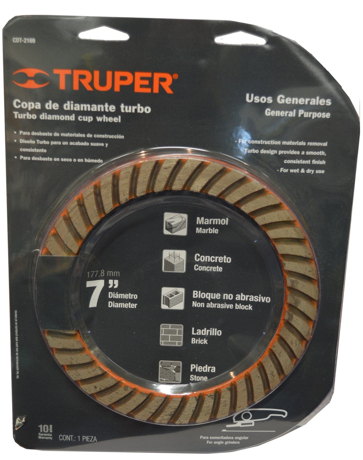 Truper Diamond Cup Wheel 178mm x 22mm | Hobeca