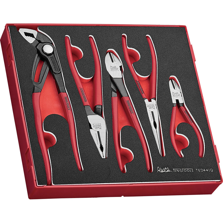 Teng 5pc Plier Set Vinyl Grip Q EVA2