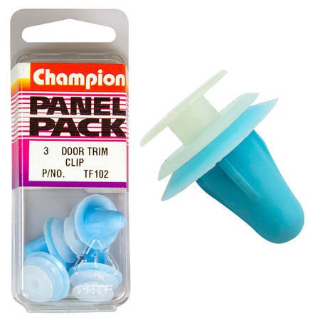 Champion Door Trim Clip ClearBlue15mm(L)8mm(Hole)13mm(HD)3pk | ISL
