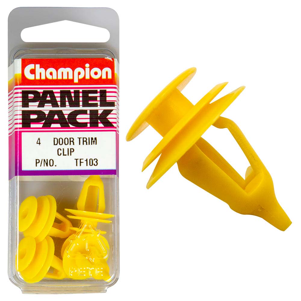 Champion Door Trim Clip Yellow 15mm(L) 9mm(Hole)13mm(HD) 4pk | ISL