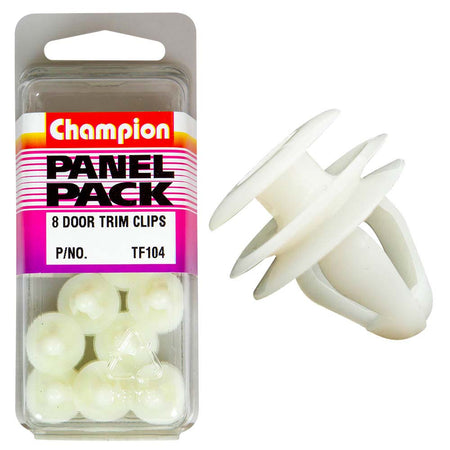 Champion Door Trim Clip Clear 9mm(Stem Dia) 13mm(Top HD) 8pk | ISL