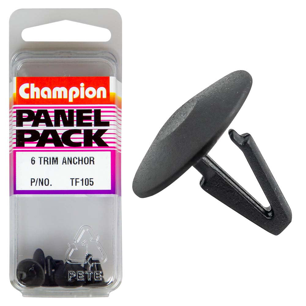 Champion Trim Anchor Clear 8mm(Stem Dia) 18.2mm(Top HD) 6pk | ISL