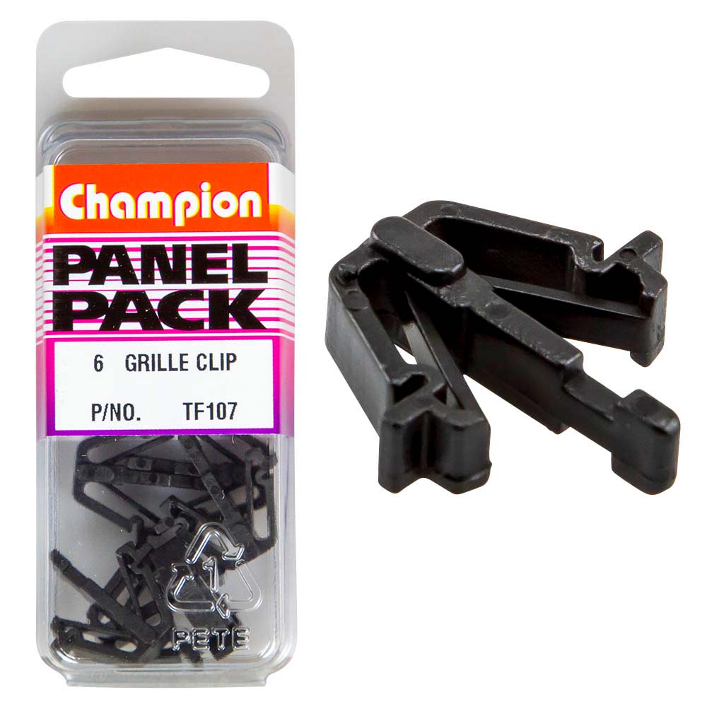 Champion Grille Clip Black 23mm(L) 13mm(W) 6pk | ISL