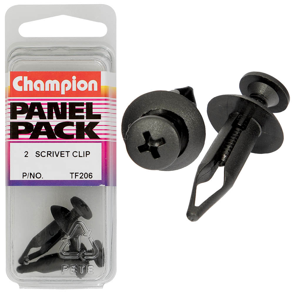 Champion Scrivet Black 23mm(L) 6.4mm(Hole) 15mm(HD) 2pk | ISL