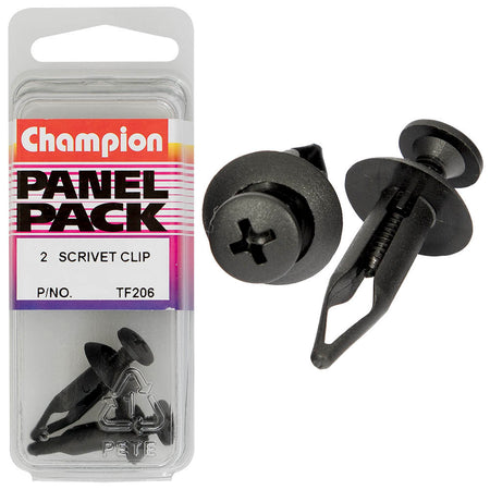 Champion Scrivet Black 23mm(L) 6.4mm(Hole) 15mm(HD) 2pk | ISL