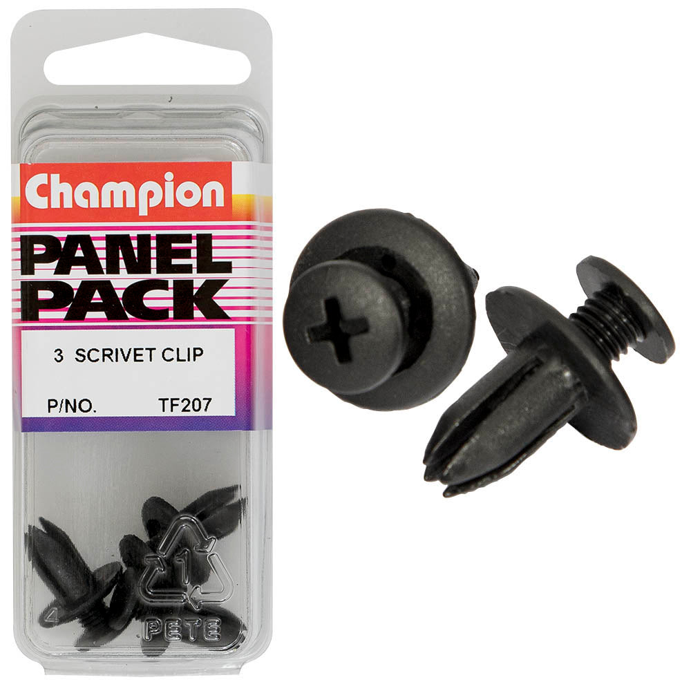 Champion Scrivet Black 12mm(L) 7mm(Hole) 15mm(HD) 3pk | ISL