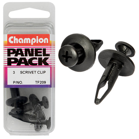 Champion Scrivet Black 23mm(L) 6.4mm(Hole) 17.5mm(HD) 3pk | ISL