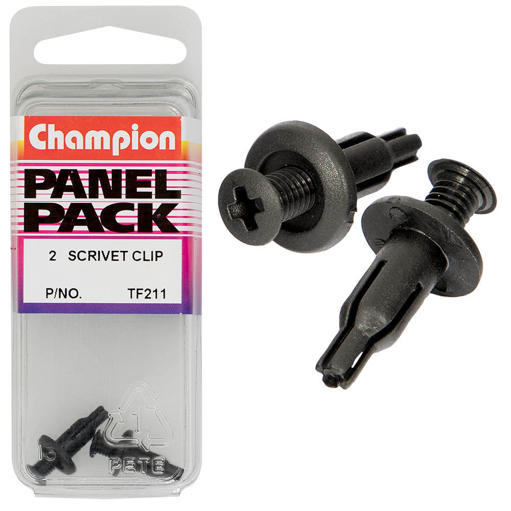 Champion Scrivet Black 13mm(L) 5mm(Hole) 10mm(HD) 2pk | ISL