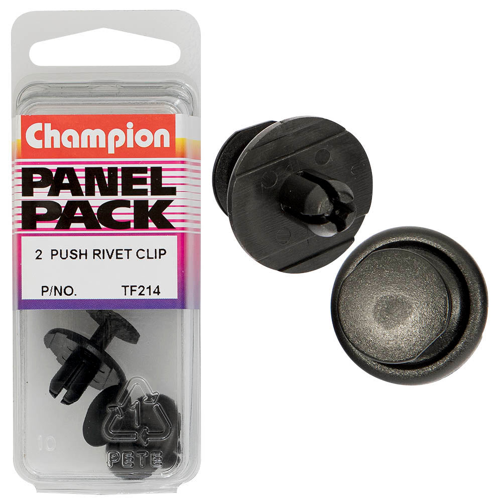 Champion Push Rivet Black 9mm(L) 7mm(Hole) 20mm(HD) 2pk | ISL