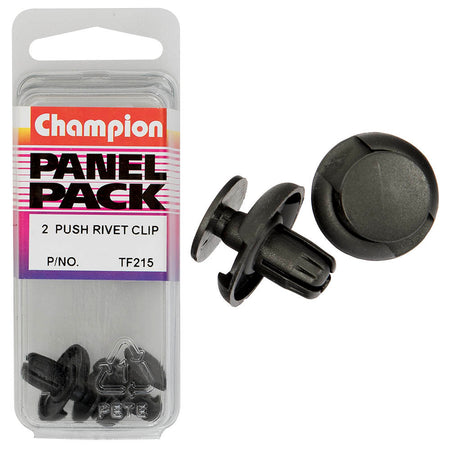 Champion Push Rivet Black 10mm(L) 8mm(Hole) 20mm(HD) 2pk | ISL