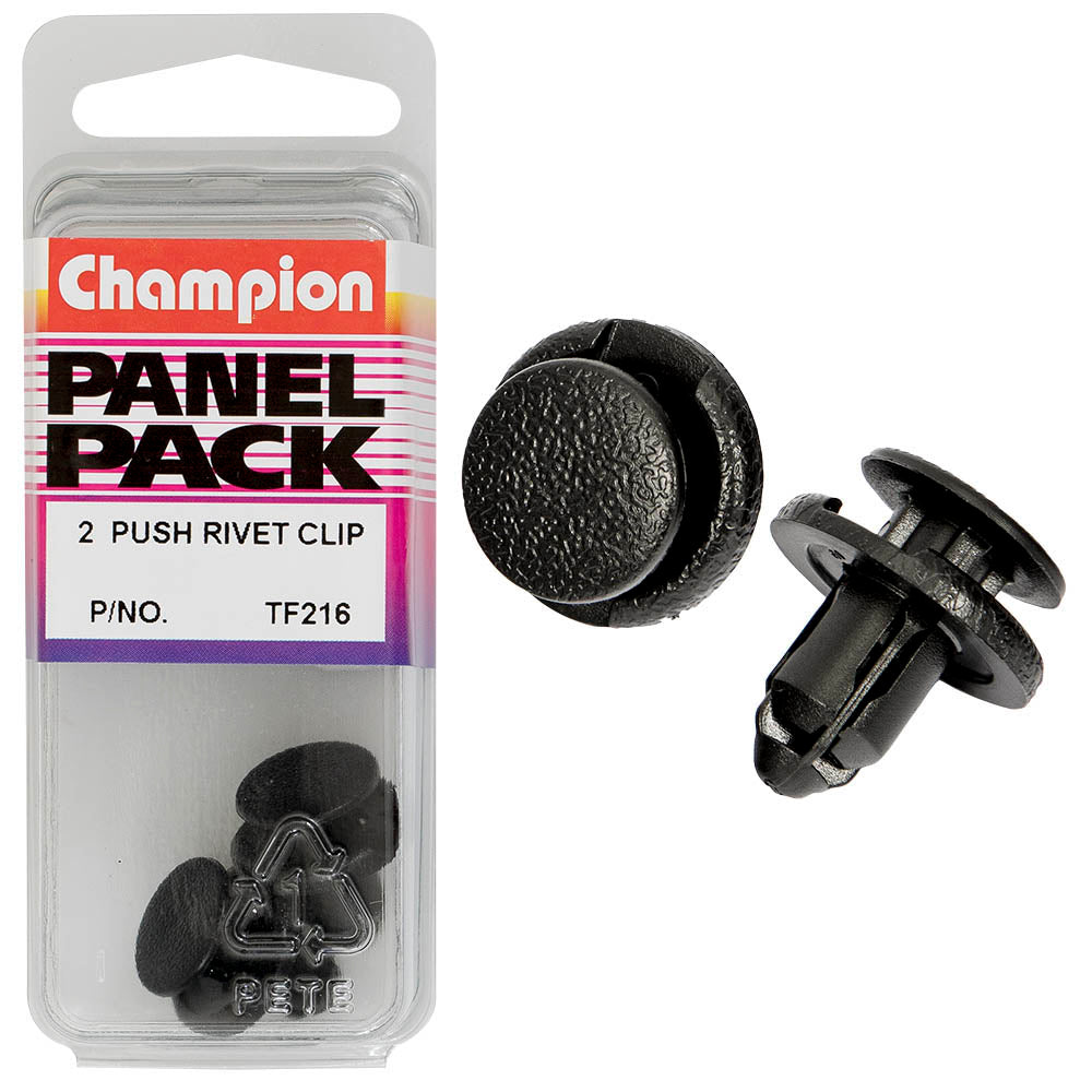Champion Push Rivet Black 20mm(L) 17.8mm(HD) 2pk | ISL