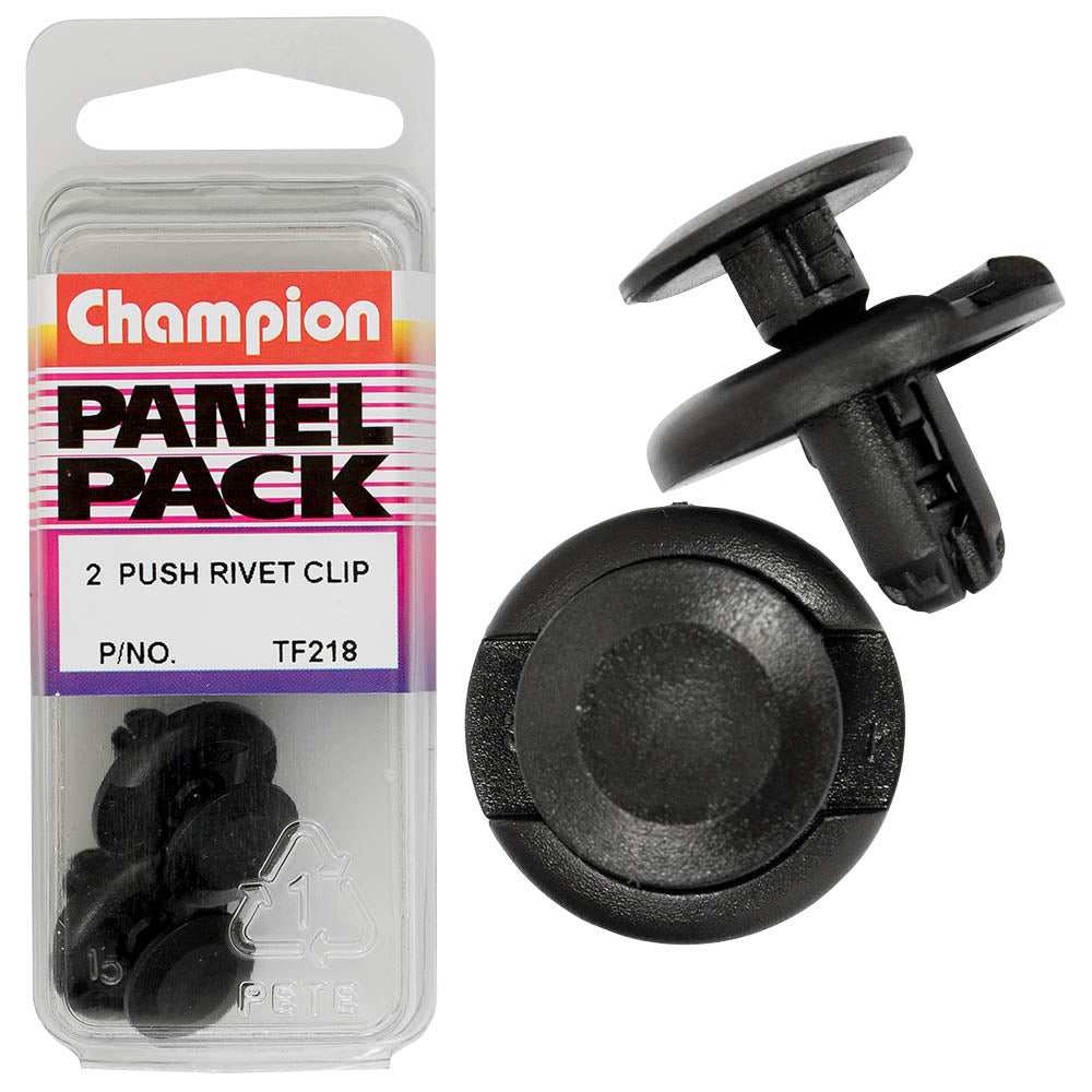 Champion Push Rivet Black 10mm(L) 7mm(Hole) 20mm(HD) 2pk | ISL