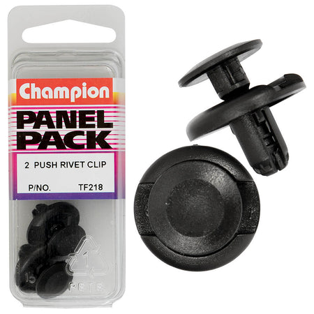 Champion Push Rivet Black 10mm(L) 7mm(Hole) 20mm(HD) 2pk | ISL