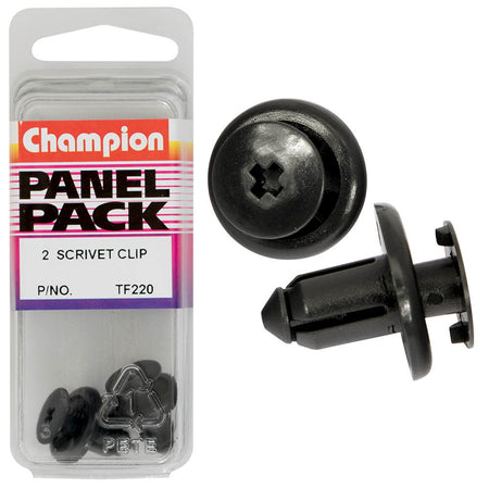 Champion Push Rivet Black 21mm(L) 18mm(HD) 2pk | ISL