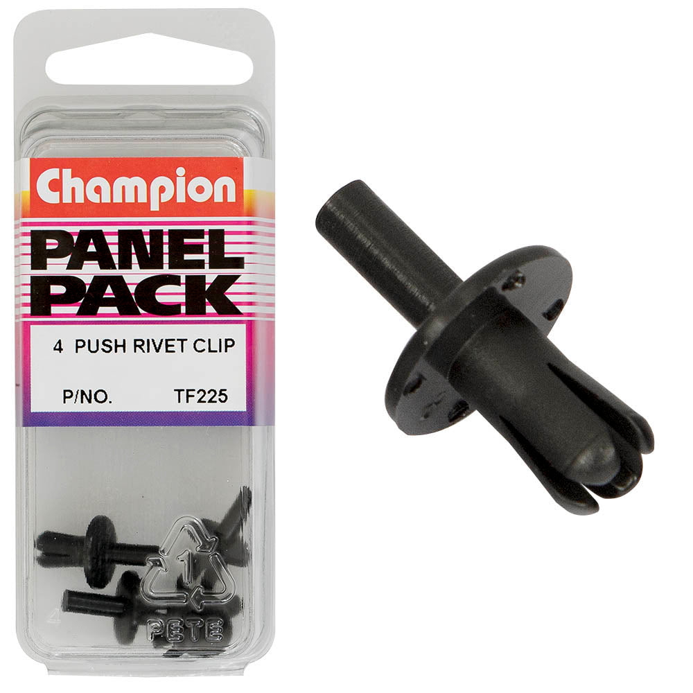 Champion Push Rivet Black 7mm(L) 5mm(Hole) 10mm(HD) 4pk | ISL