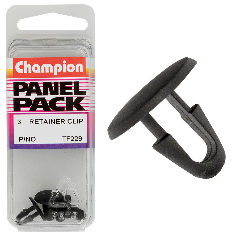 Champion Retainer Clip Black 20mm(L) 8mm(Hole) 16mm(HD) 3pk | ISL