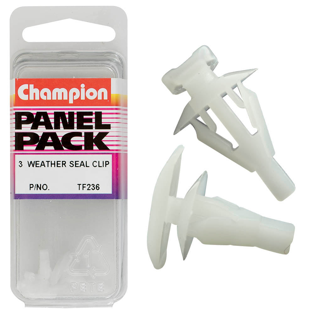 Champion Weather Seal Clips Clear 10mm(L) 5x15mm(HD) 3pk | ISL