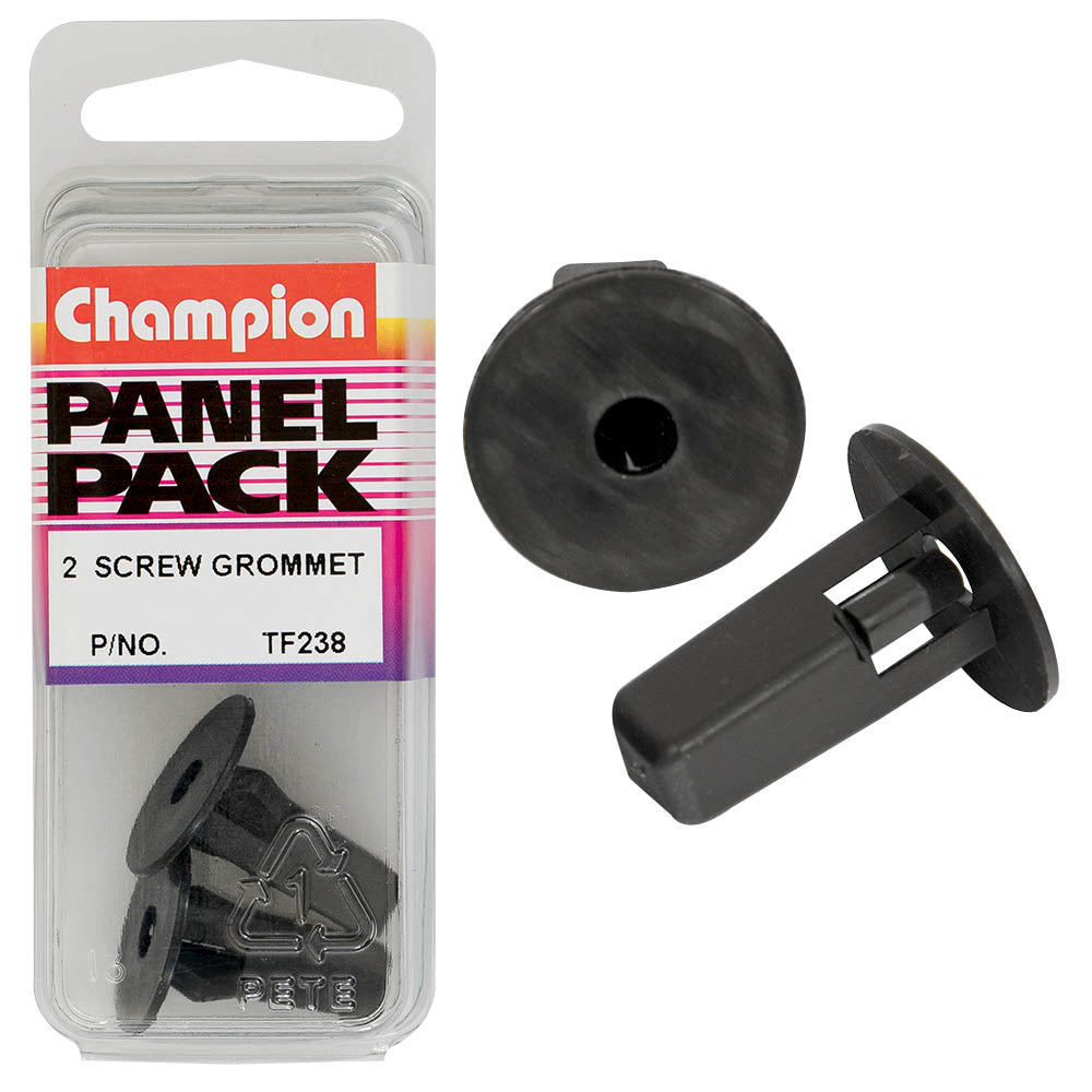 Champion Screw Grommet Black 22mm(L)8x8mm(Hole)20mm(HD) 2pk | ISL