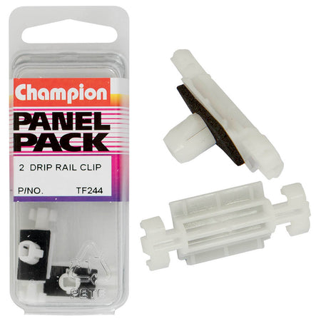 Champion Drip Rail Clips Clear 6x7mm(Hole)12.2x31.7mm(HD)2pk | ISL