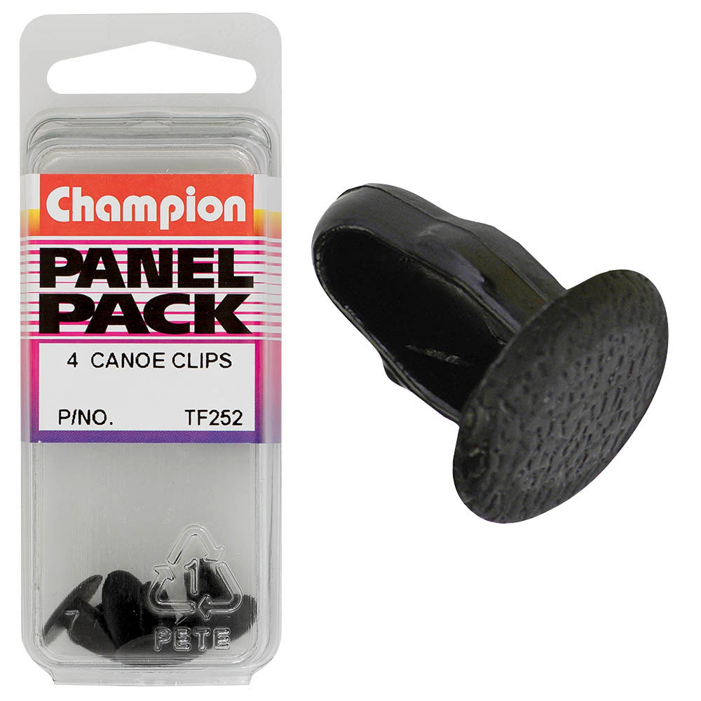 Champion Canoe Clip Black 10mm(L) 5mm(Hole) 14mm(HD) 4pk | ISL