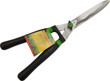 Freund hedge shears with wavy blade and wooden handles