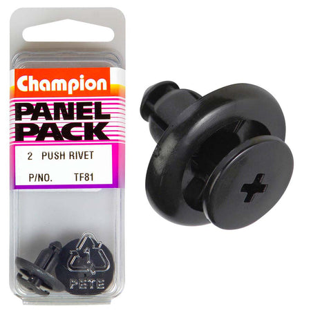 Champion Push Rivet Black 8mm(L) 7mm(Hole) 20mm(HD) 2pk | ISL