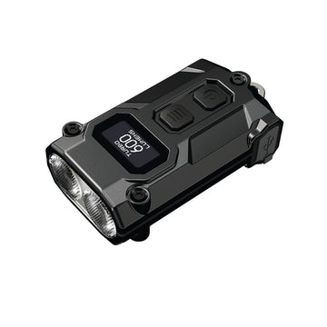 Nitecore TINI3 black keychain torch, front view