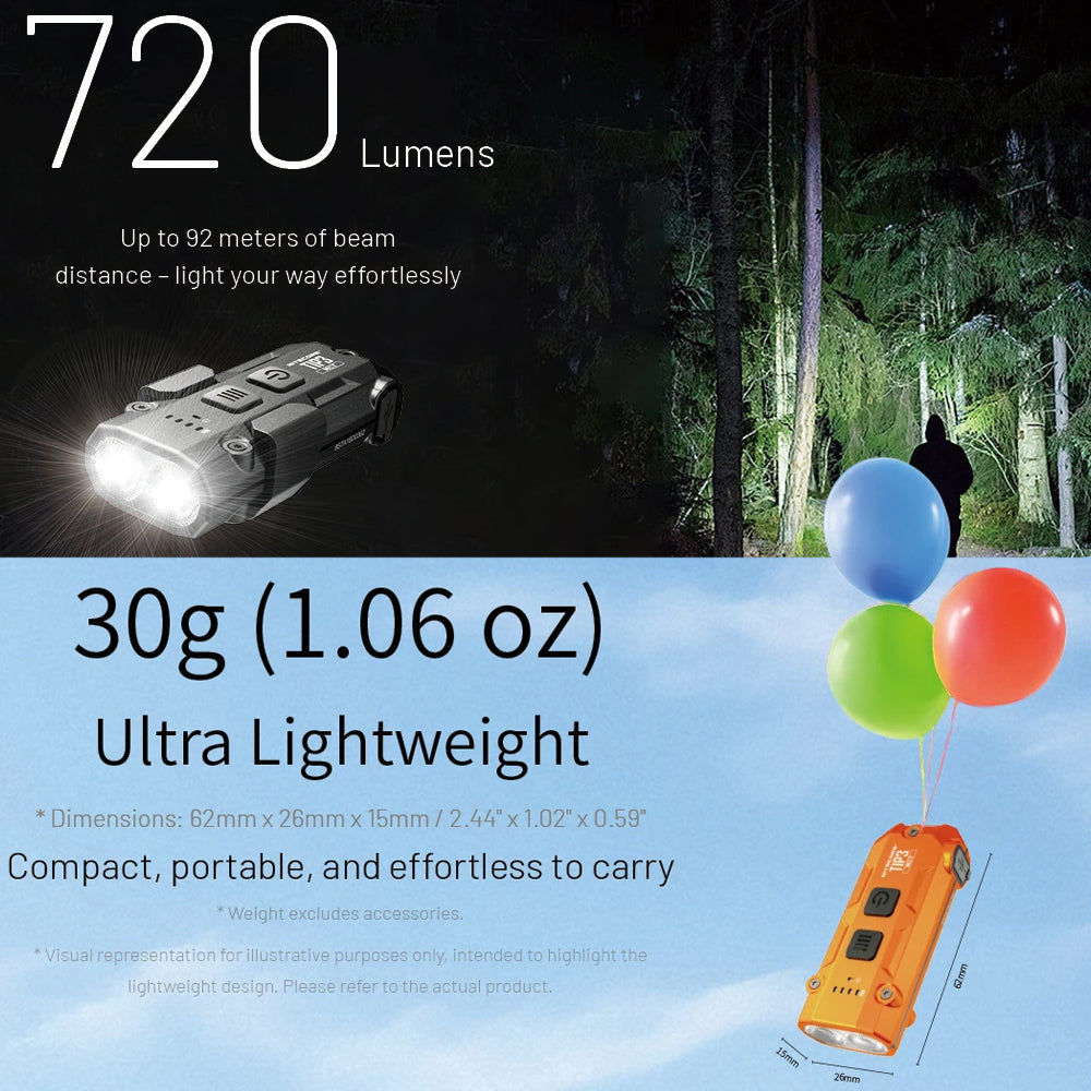 Nitecore Tip3 720 Lumen Keychain Light Classic Alloy Orange