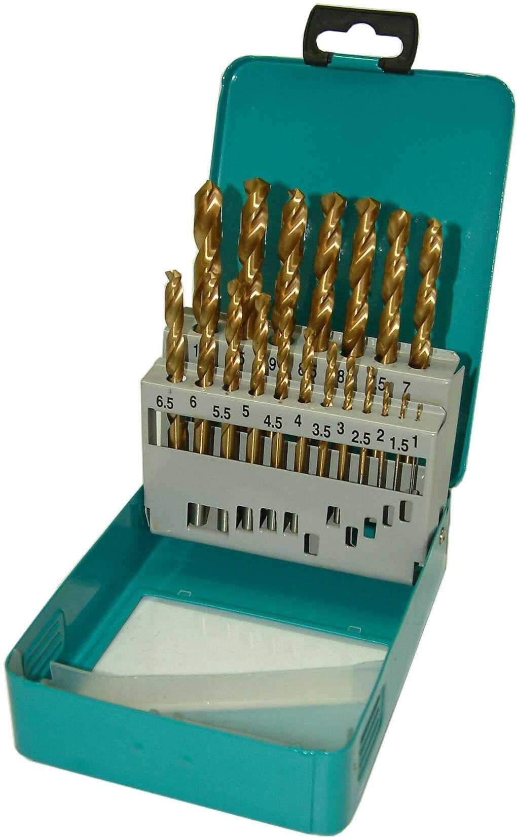 Xcel Drill Set Titanium in Steel Case 19-pce | Hobeca