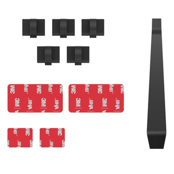 BlackVue Elite 8 Series dashcam tape re-install kit with mounting tape, cable clips and pry tool