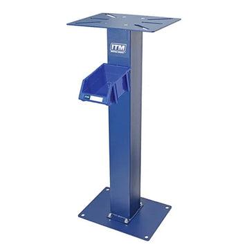 ITM heavy duty bench grinder stand with pre-slotted top plate and parts tray holder