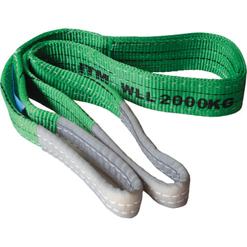ITM flat web lifting sling 2 tonne 2.5m length, green colour-coded