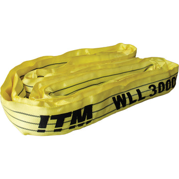 ITM round lifting sling 3 tonne 6m length, yellow colour-coded