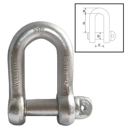 ITM Dee Shackle, Grade M, 3.8 Tonne, 25mm Body | ISL