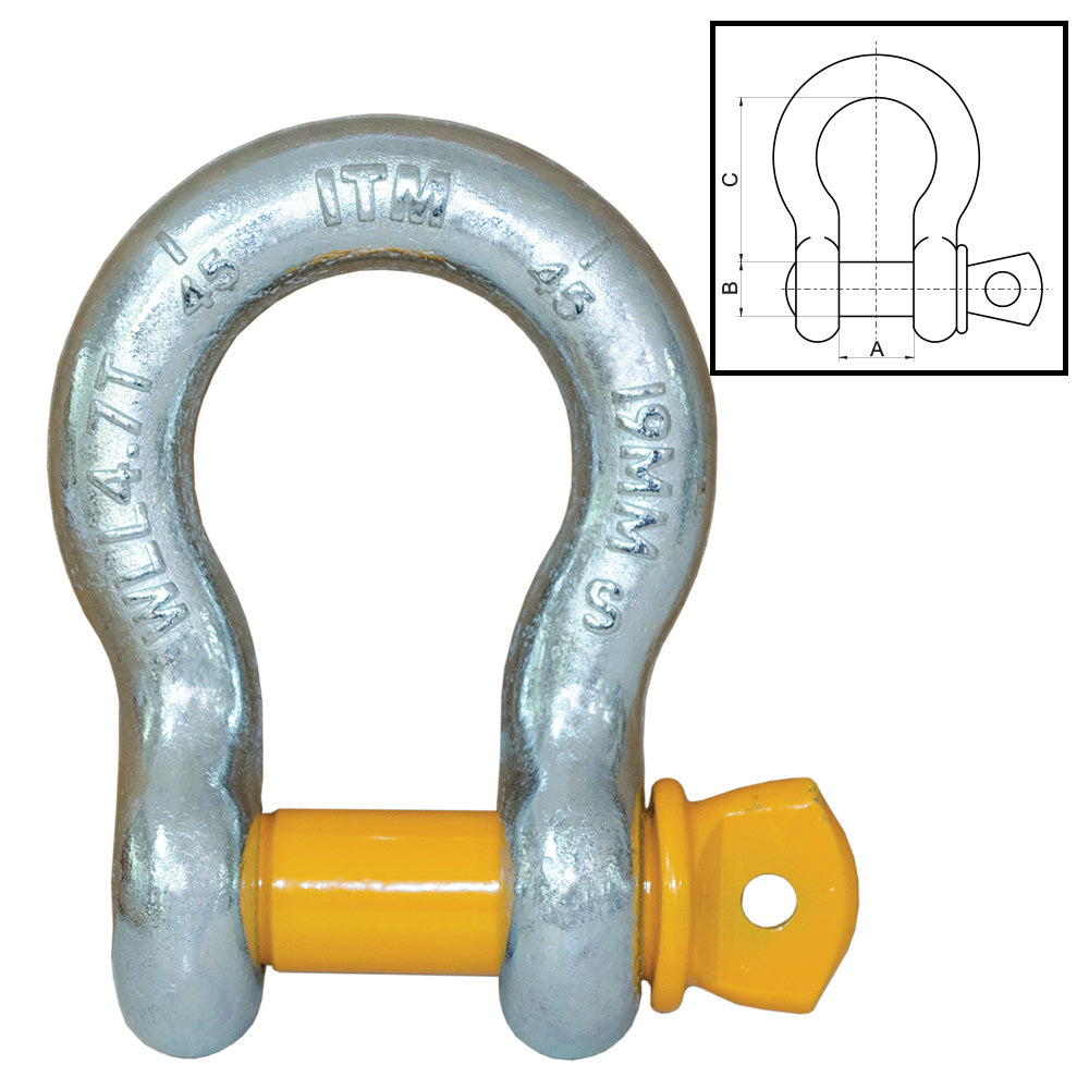 ITM Bow Shackle-Yellow Pin GS Screw Body - ISL_TM9220-00506