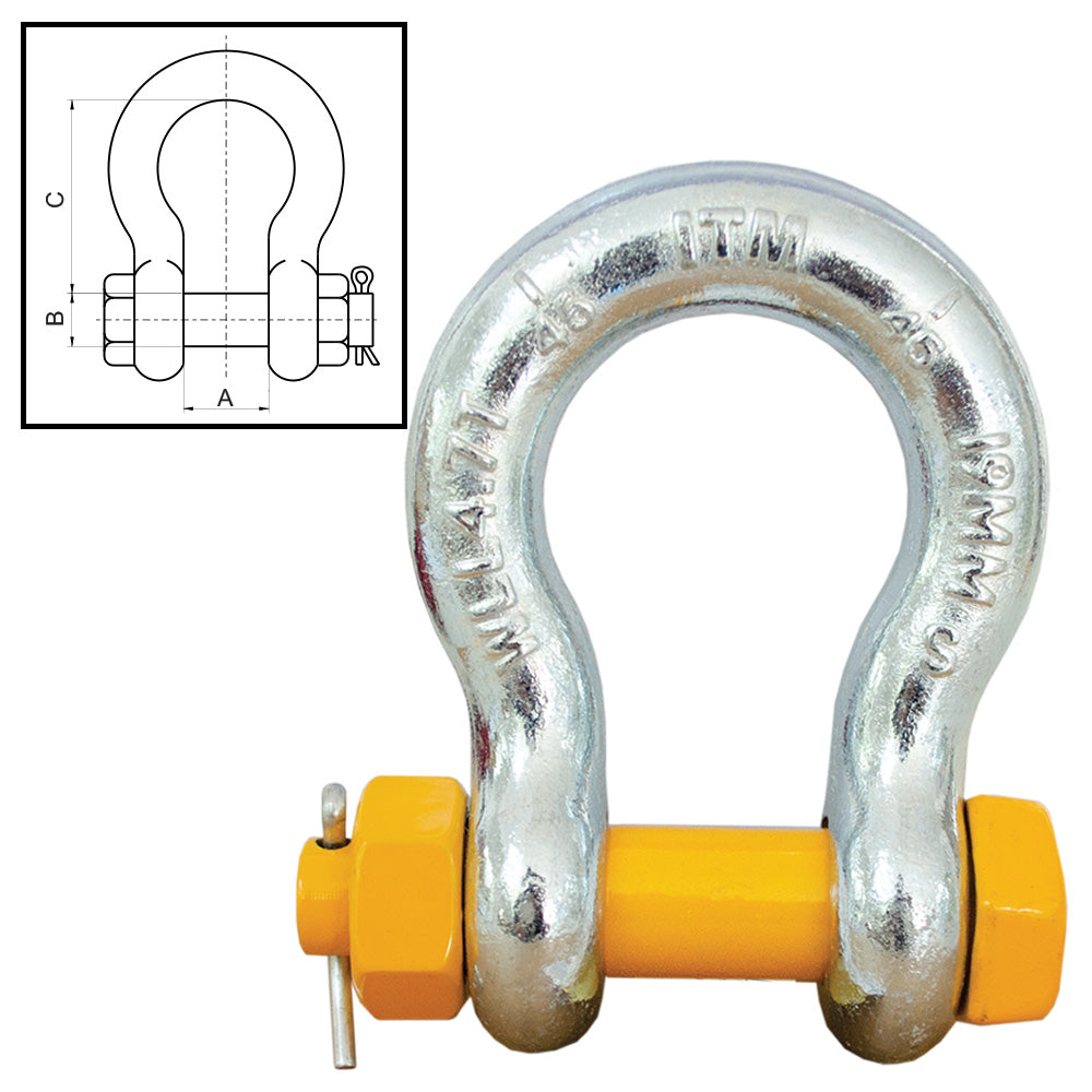 ITM Bow Shackle-Yellow Pin GS Safety Body - ISL_TM9222-02013