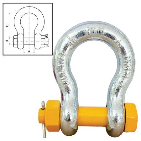ITM Bow Shackle-Yellow Pin GS Safety Body - ISL_TM9222-02013