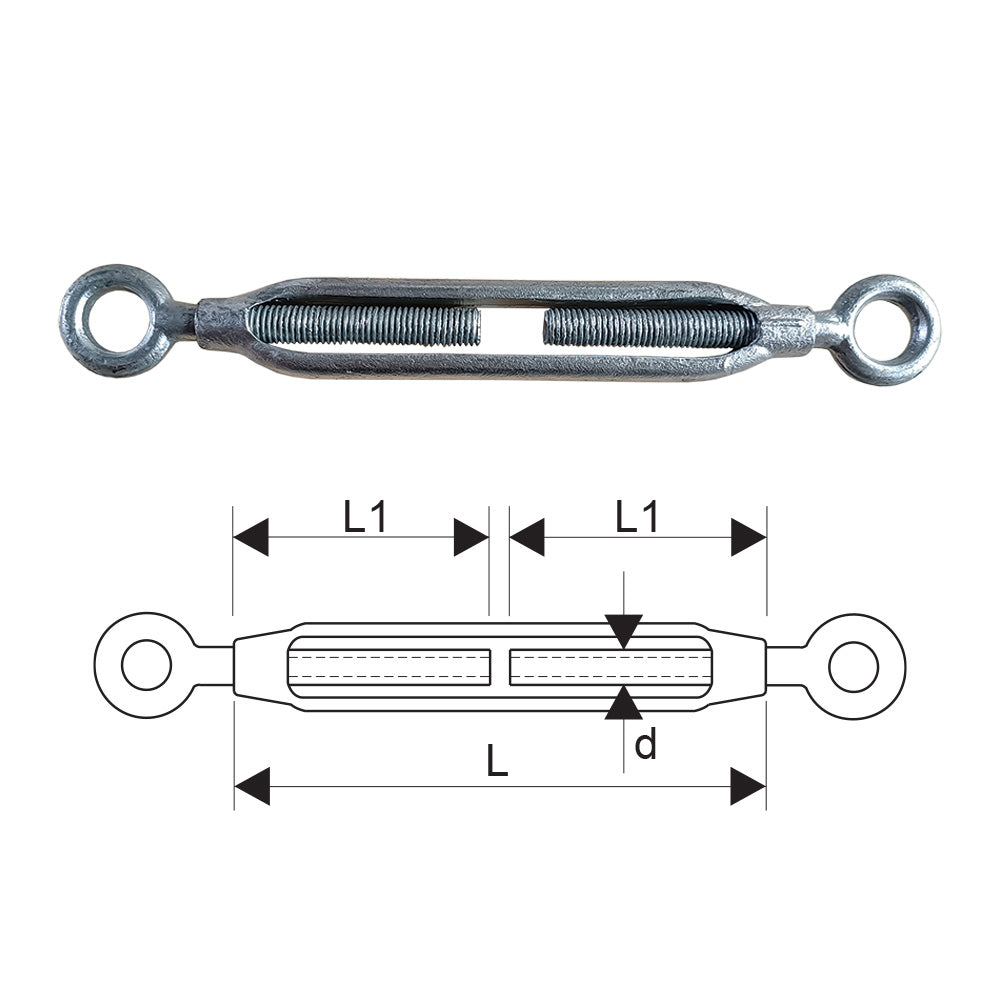 ITM Turnbuckle-Galvanised Commercial-Eye & - ISL_TM9230-01060