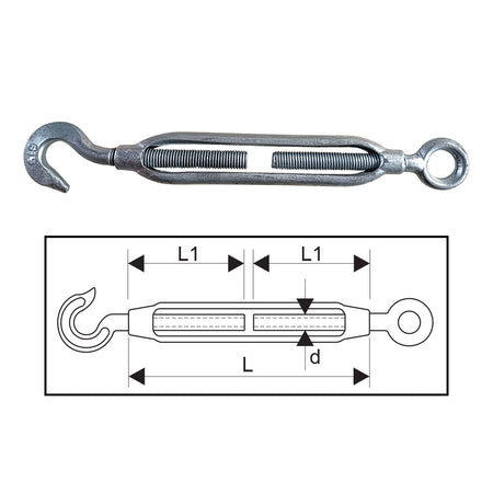 ITM Turnbuckle-Galvanised Commercial-Hook & - ISL_TM9230-02060
