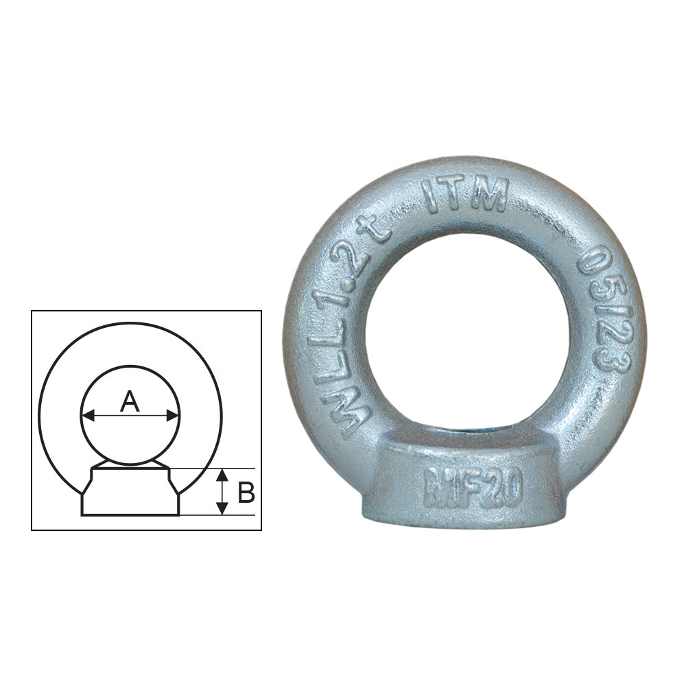ITM Shouldered Eyenut w/ Metric Thread Din - ISL_TM9242-01080