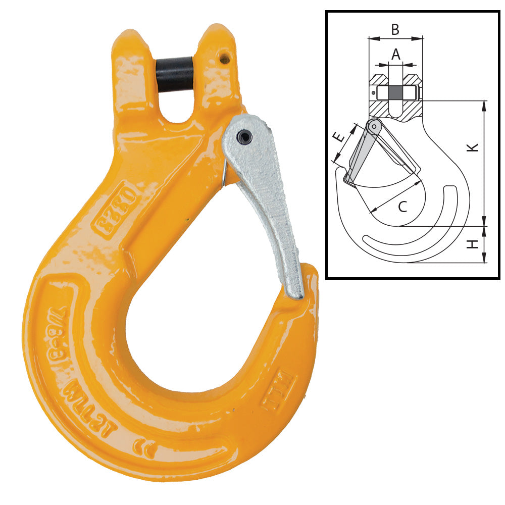 ITM G80 Clevis Sling Hook w/ Safety Chain - ISL_TM9804-01206