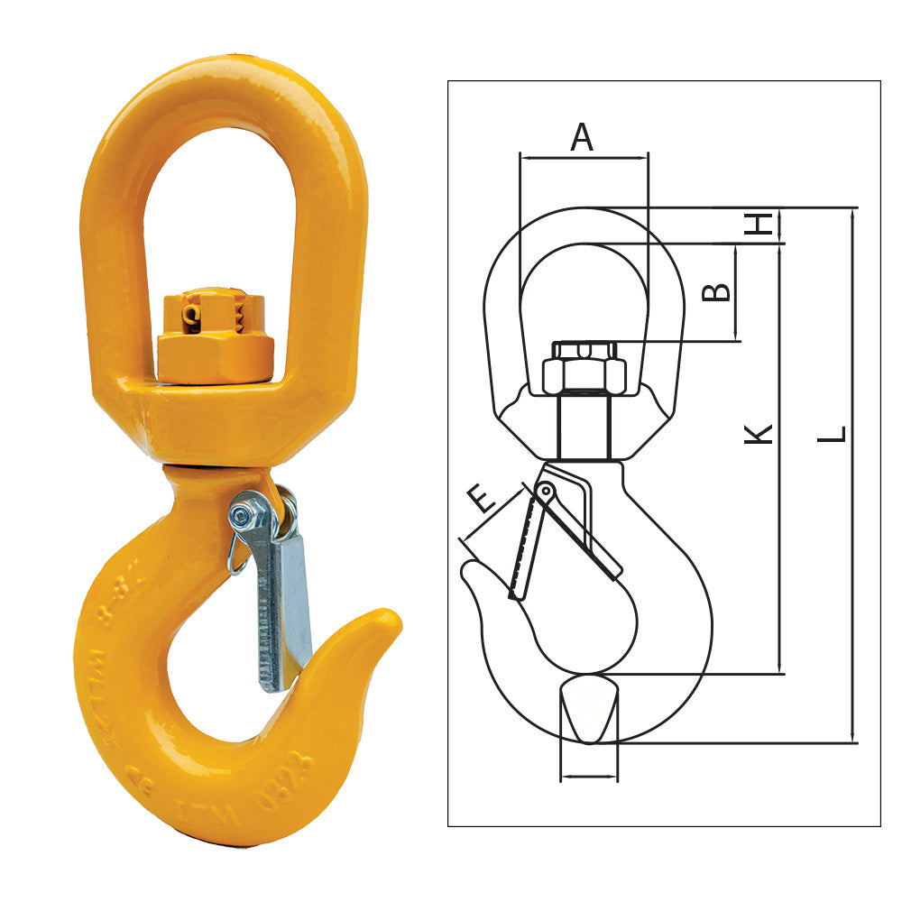 ITM G80 Eye Swivel Hook w/ Safety Chain - ISL_TM9804-01607