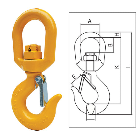 ITM G80 Eye Swivel Hook w/ Safety Chain - ISL_TM9804-01607