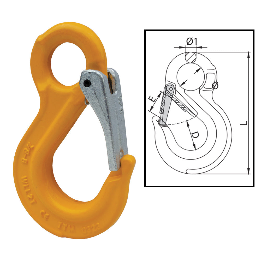 ITM G80 Components Eye Sling Hook w/ Safety Latch Chain - ISL_TM9804-02206